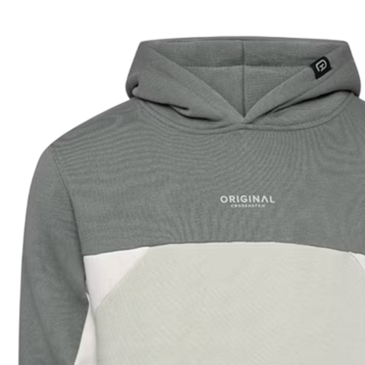 Light Olive - Side - Crosshatch Mens Castlebay Colour Block Hoodie