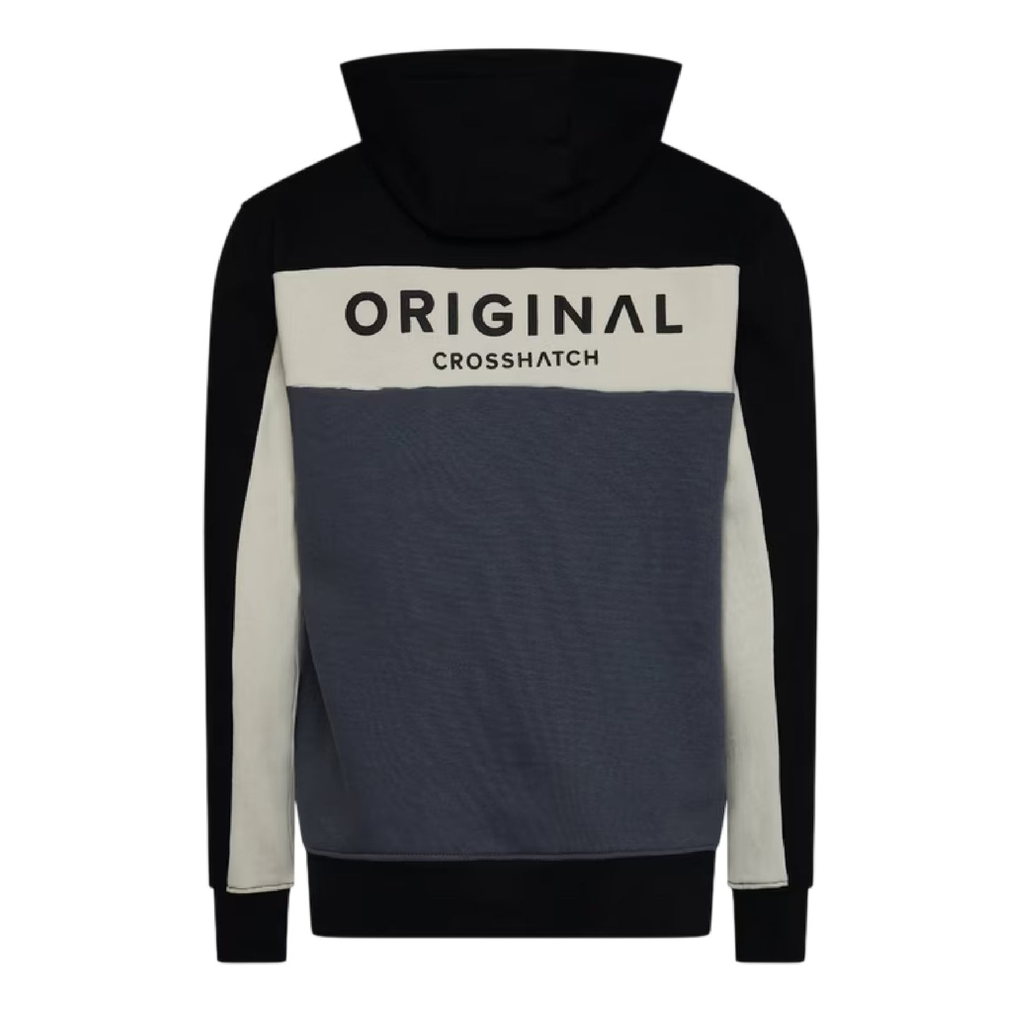 Slate - Front - Crosshatch Mens Castlebay Colour Block Hoodie