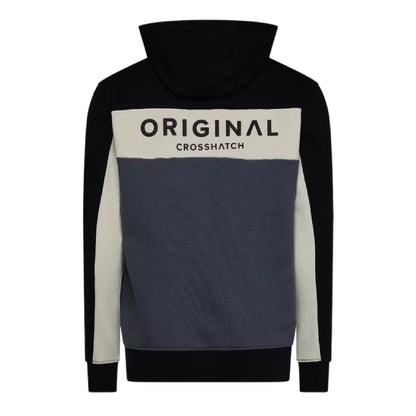 Slate - Front - Crosshatch Mens Castlebay Colour Block Hoodie