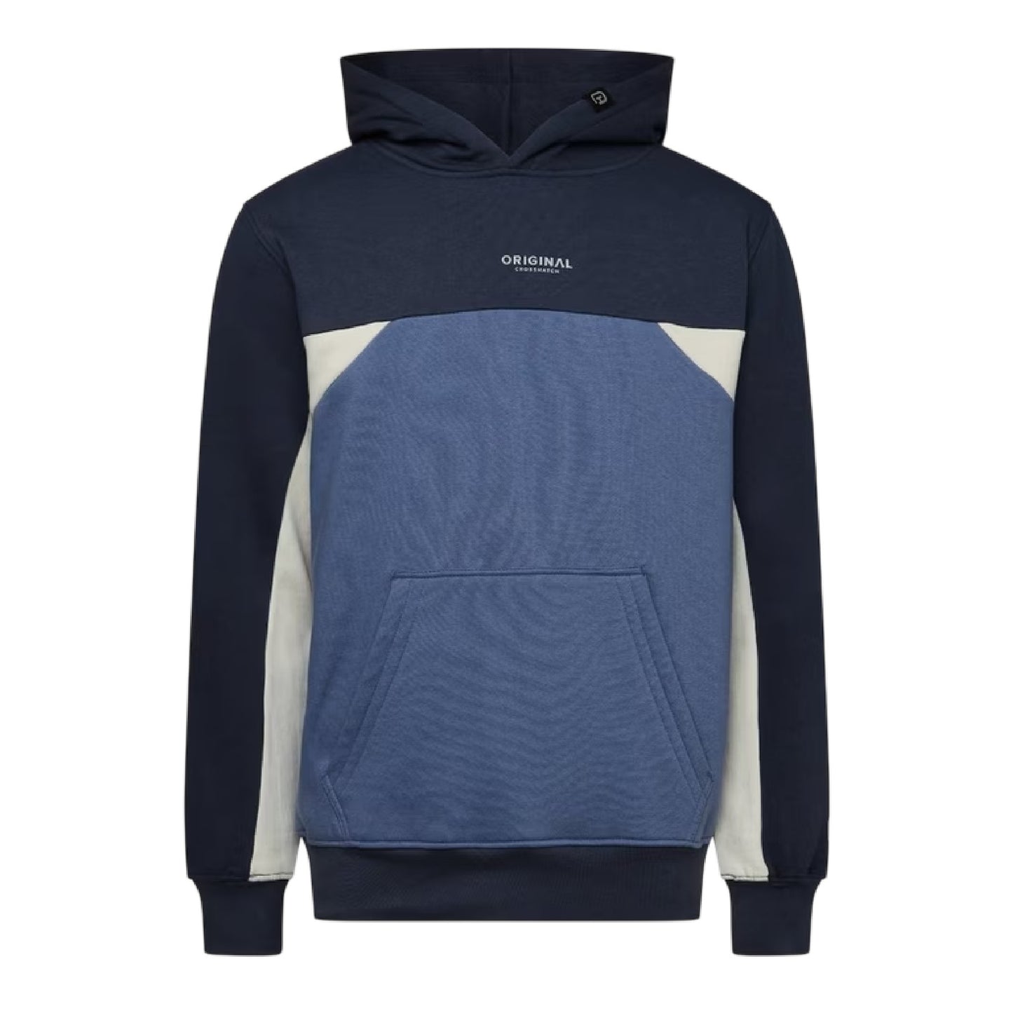 Blue - Front - Crosshatch Mens Castlebay Colour Block Hoodie