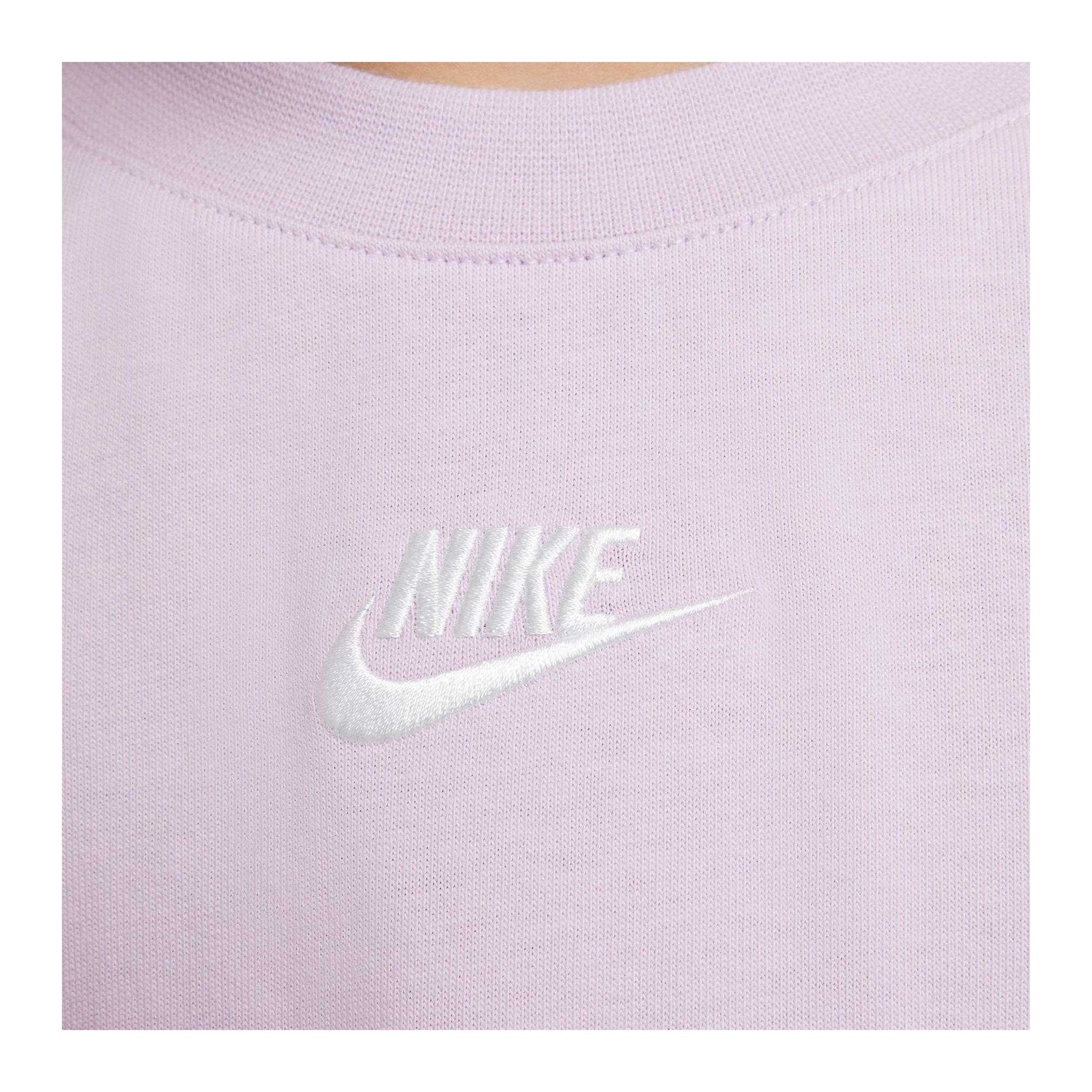 Doll Pink-White - Pack Shot - Nike Girls NSW Logo Jersey Crew Neck T-Shirt