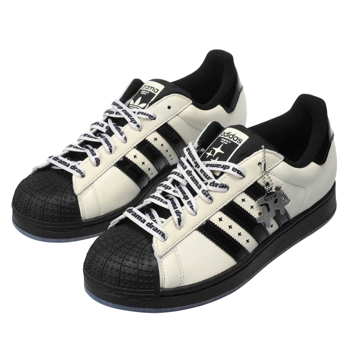 Off White-Core Black - Pack Shot - Adidas Unisex Adult Originals Drama Call Leather Flat Trainers