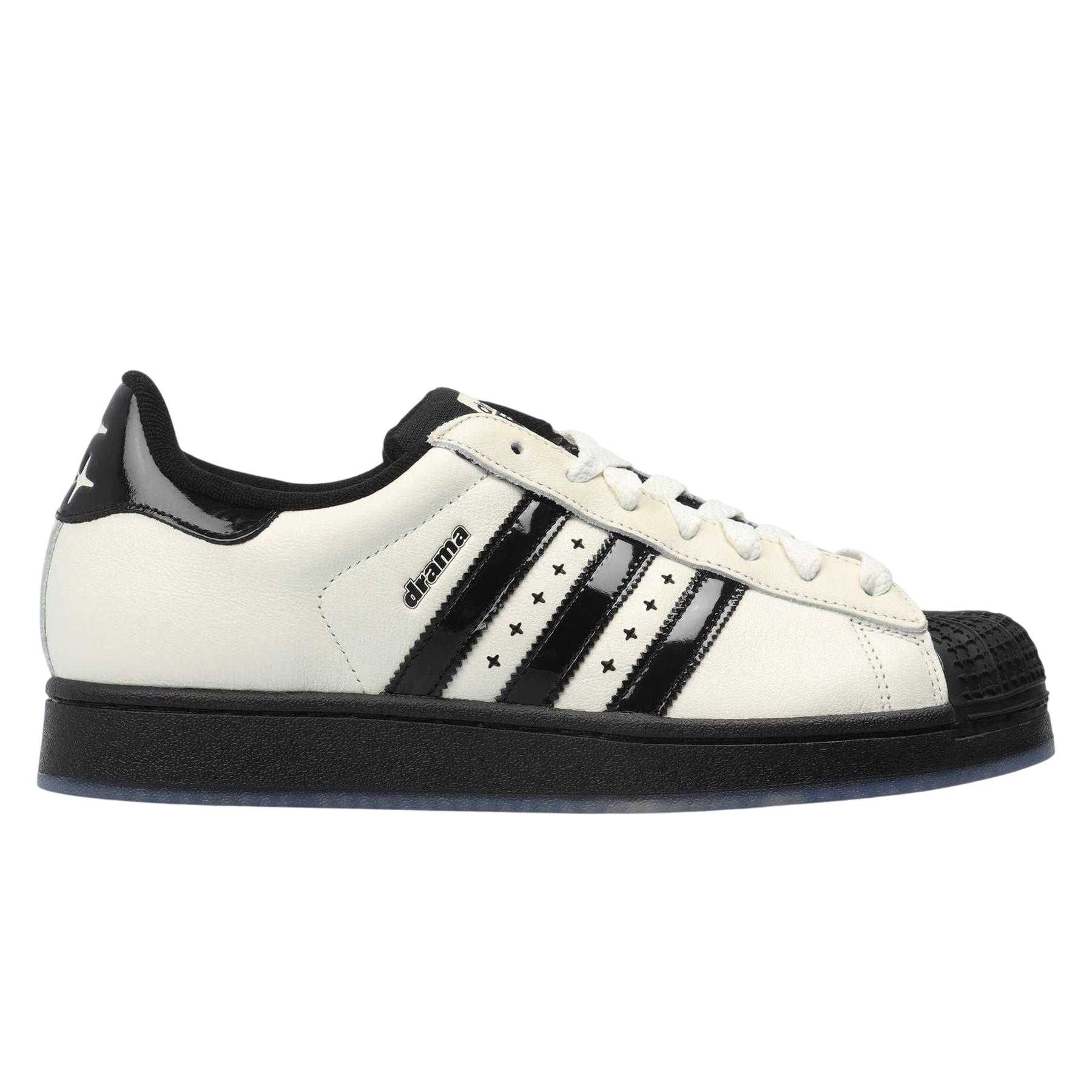 Off White-Core Black - Front - Adidas Unisex Adult Originals Drama Call Leather Flat Trainers