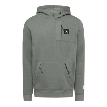 Olive - Front - Crosshatch Mens Portville Logo Hoodie