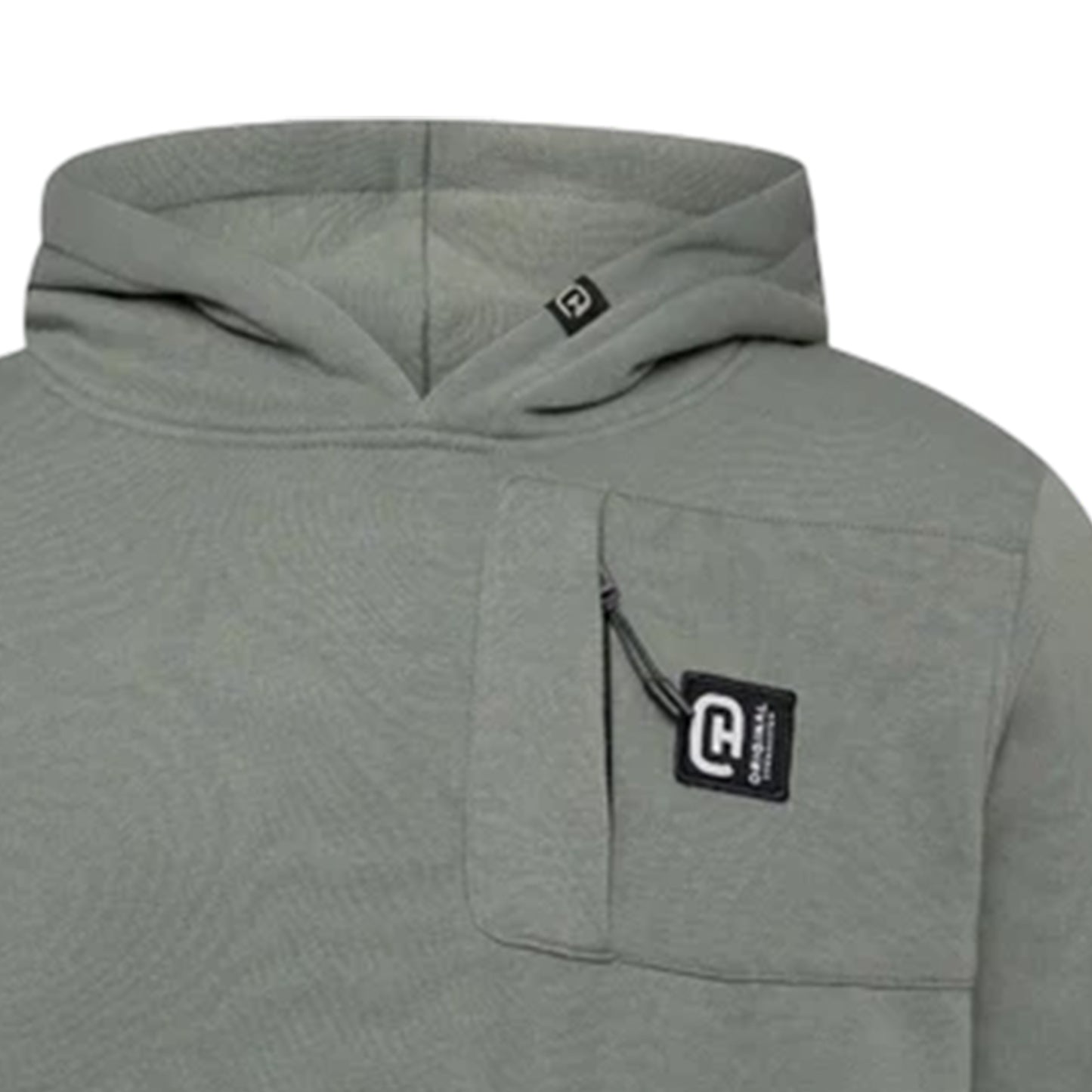 Olive - Side - Crosshatch Mens Portville Logo Hoodie