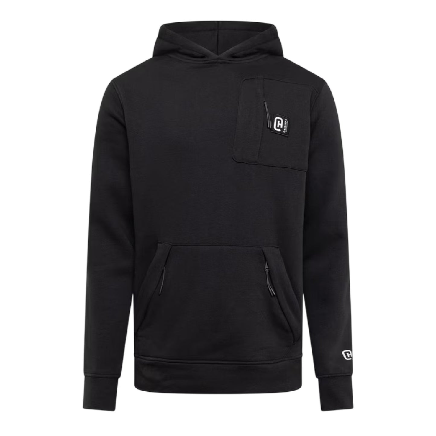 Black - Front - Crosshatch Mens Portville Logo Hoodie