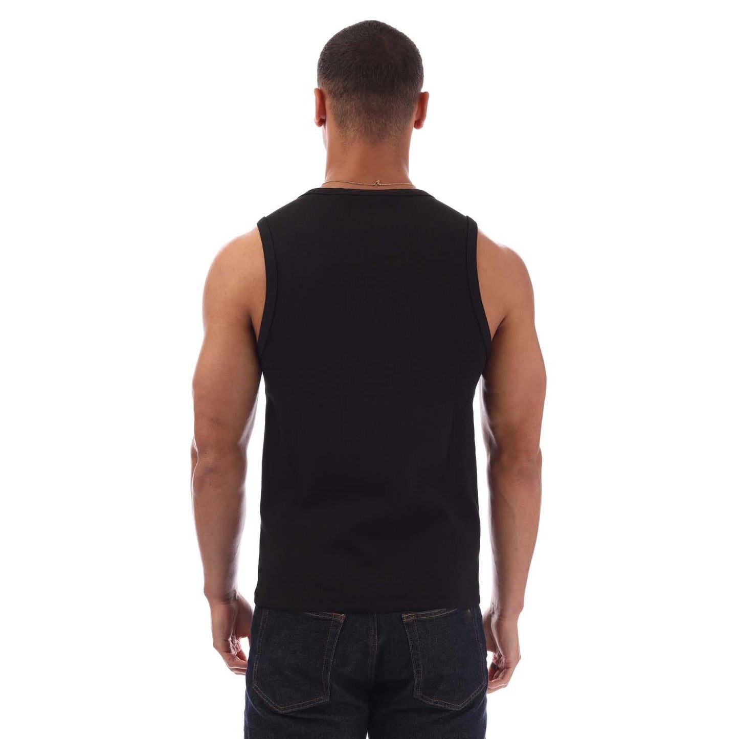Black - Back - Hugo Mens Dapota Logo Tank Top