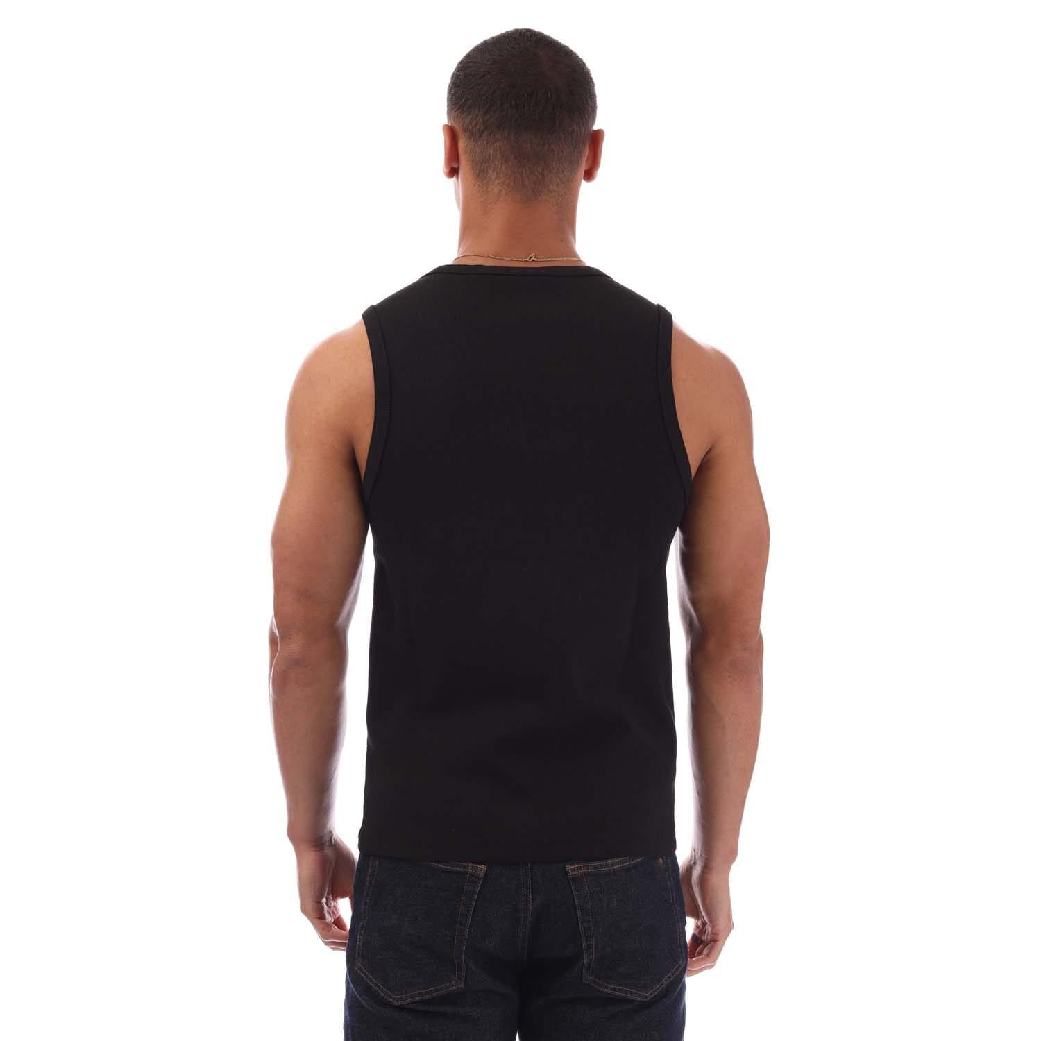 Black - Back - Hugo Mens Dapota Logo Tank Top