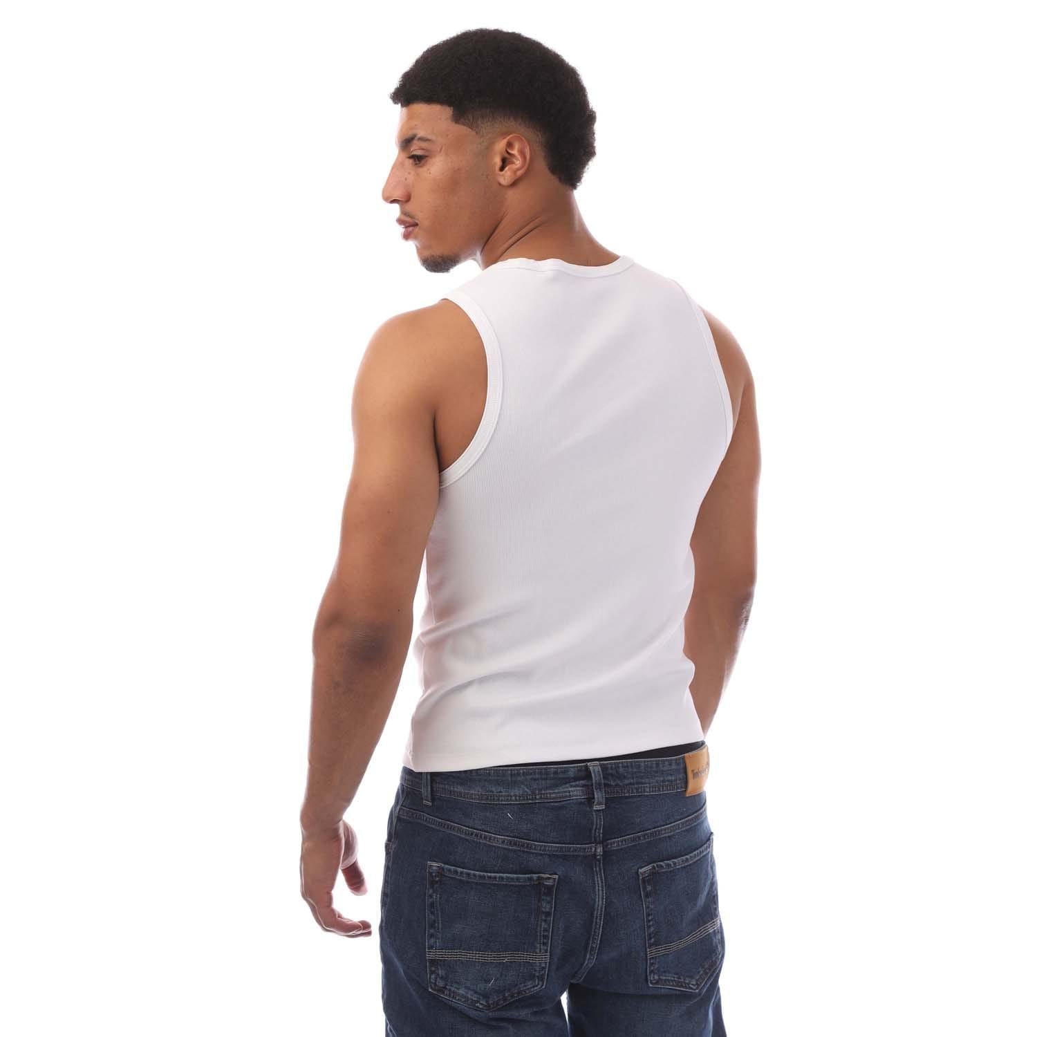 White - Back - Hugo Mens Dapota Logo Tank Top