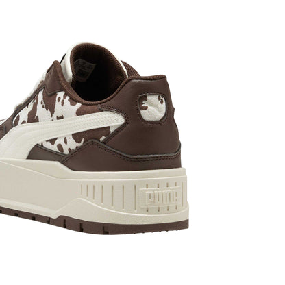 Brown - Pack Shot - Puma Womens-Ladies Karmen II Cow Print Synthetic Leather Platform Trainers