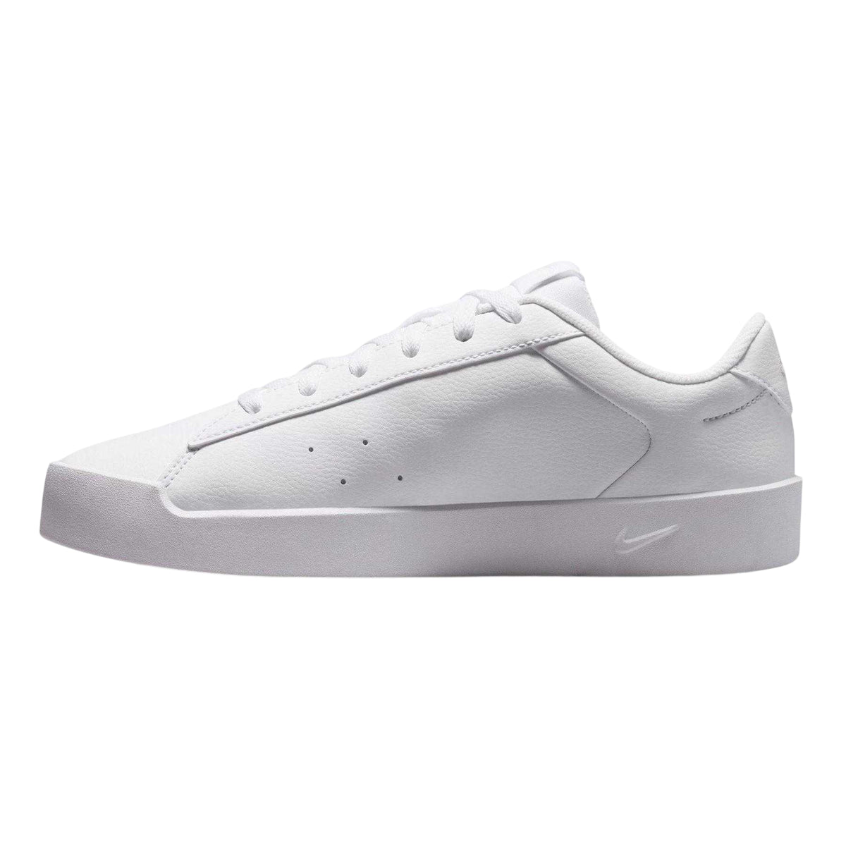 White-Pink - Side - Nike Womens-Ladies Heritage Synthetic Leather Court Trainers