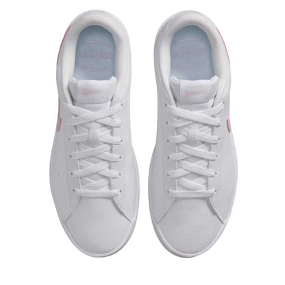 White-Pink - Lifestyle - Nike Womens-Ladies Heritage Synthetic Leather Court Trainers