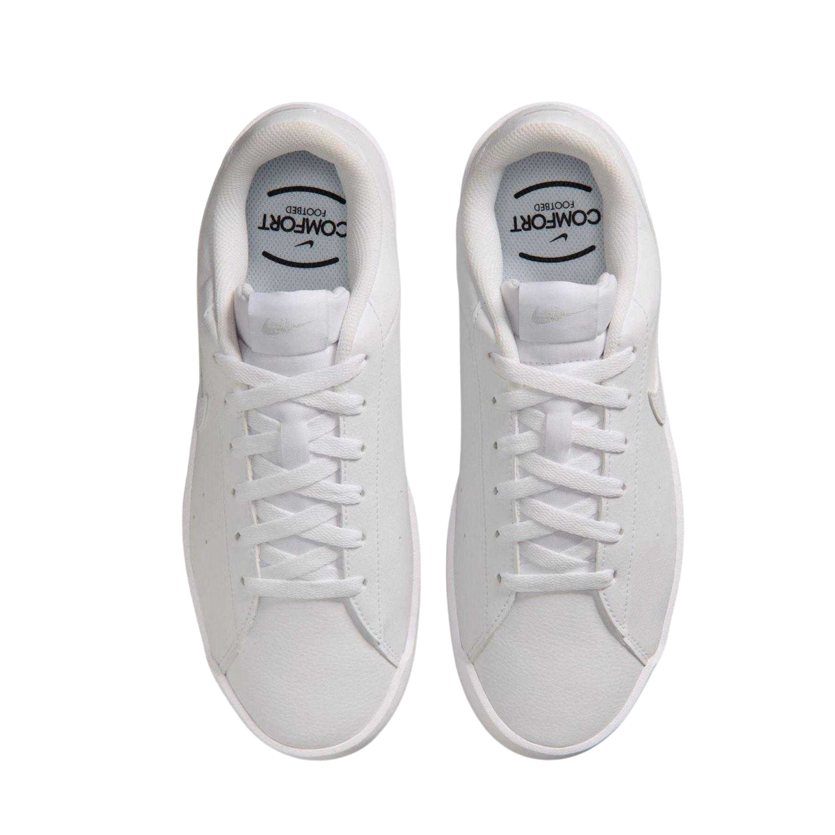 Triple White - Lifestyle - Nike Womens-Ladies Heritage Synthetic Leather Court Trainers