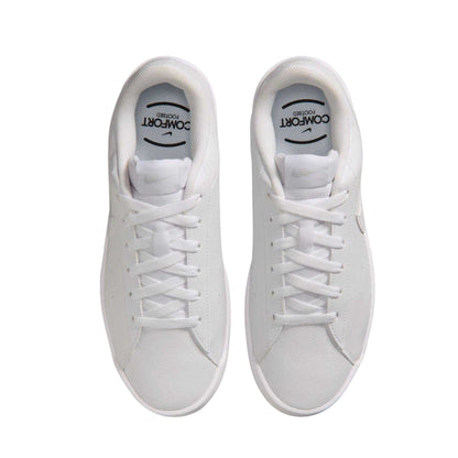 Triple White - Lifestyle - Nike Womens-Ladies Heritage Synthetic Leather Court Trainers