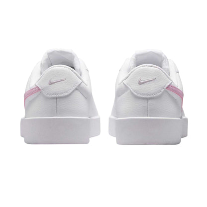 White-Pink - Back - Nike Womens-Ladies Heritage Synthetic Leather Court Trainers