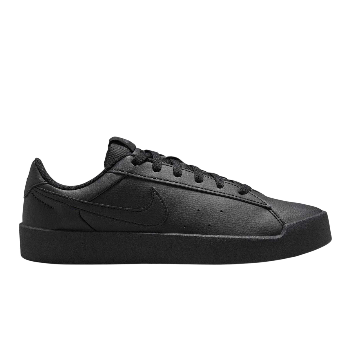 Triple Black - Front - Nike Womens-Ladies Heritage Synthetic Leather Court Trainers