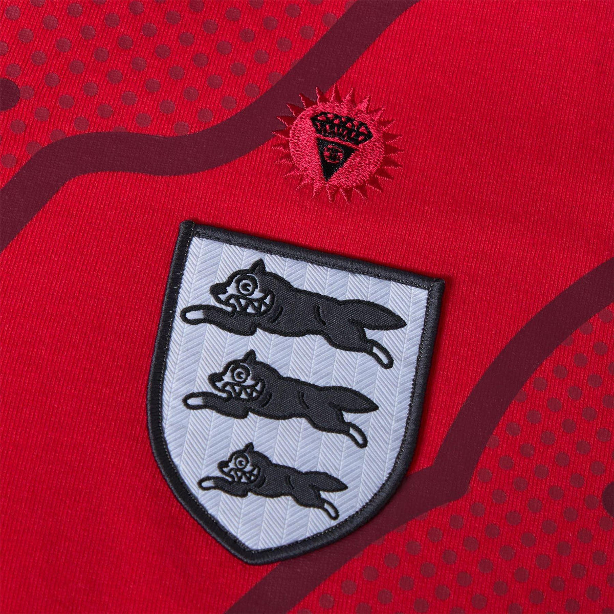 Red - Side - ICECREAM Mens Running Dog Footy Polo Shirt