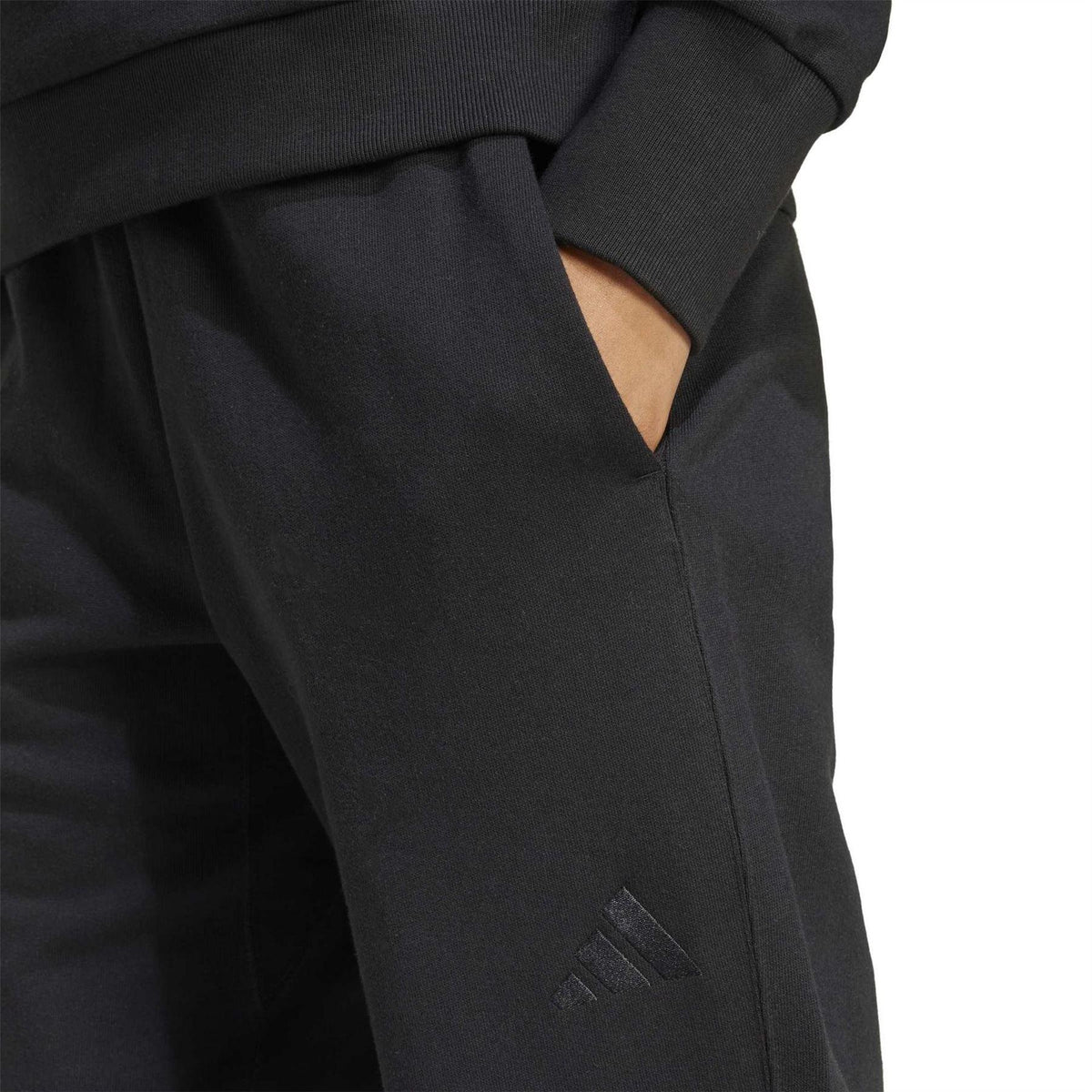 Black - Side - Adidas Womens-Ladies Elasticated Cuff Relaxed Fit Joggers