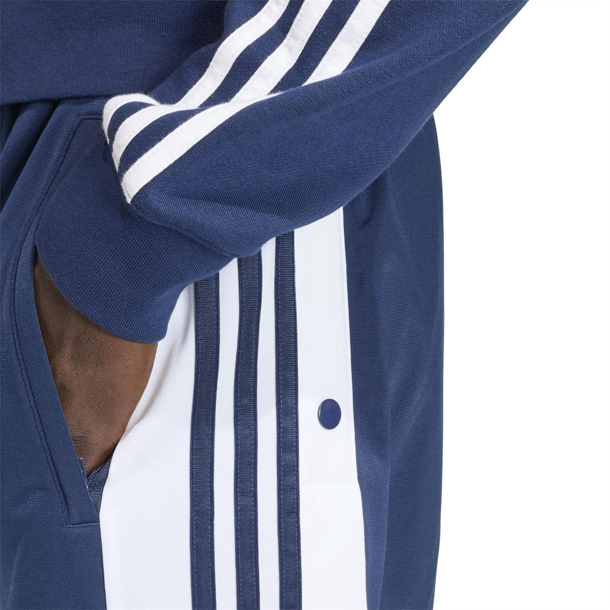 Night Indigo - Side - Adidas Mens Originals Open Hem Jogging Bottoms