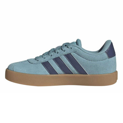 Mint-Preloved Blue - Side - Adidas Childrens-Kids VL Court 3.0 Flat Trainers