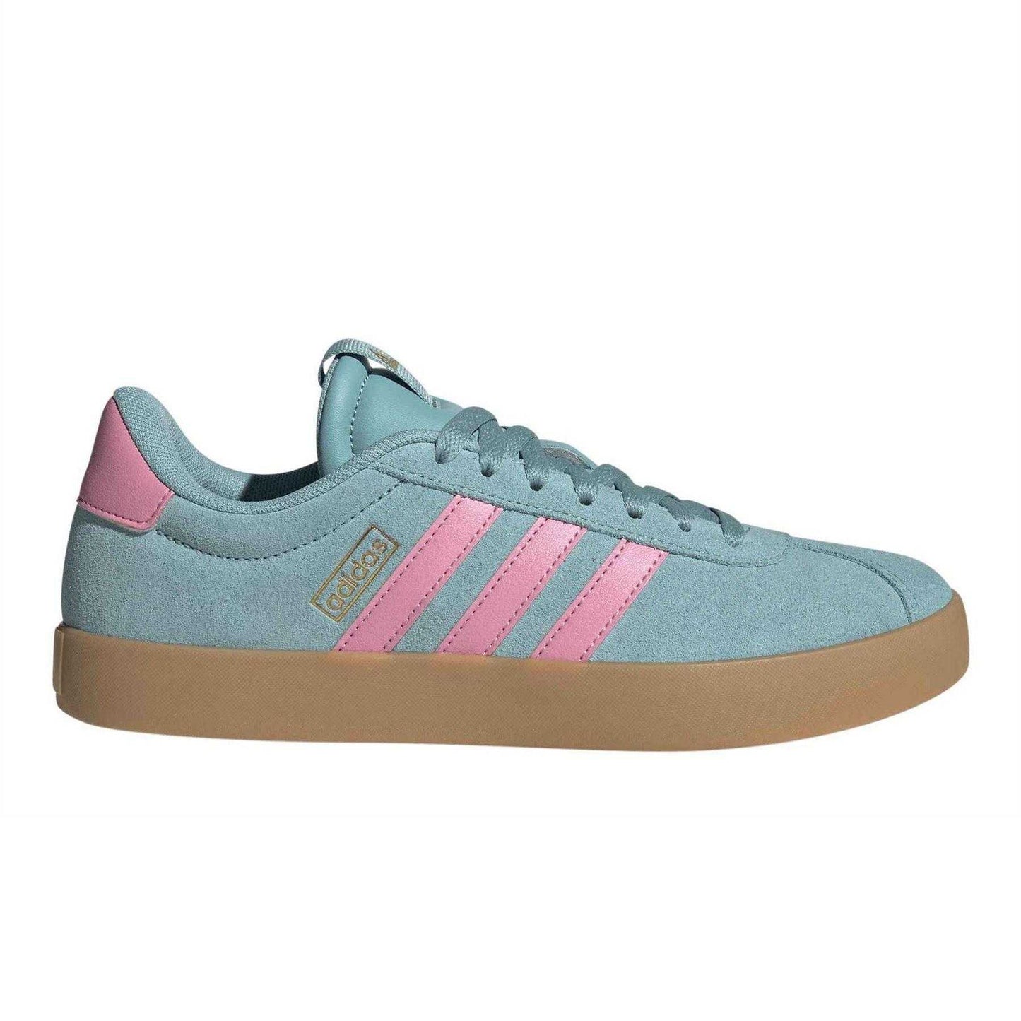 Mint Green - Front - Adidas Childrens-Kids VL Court 3.0 Flat Trainers