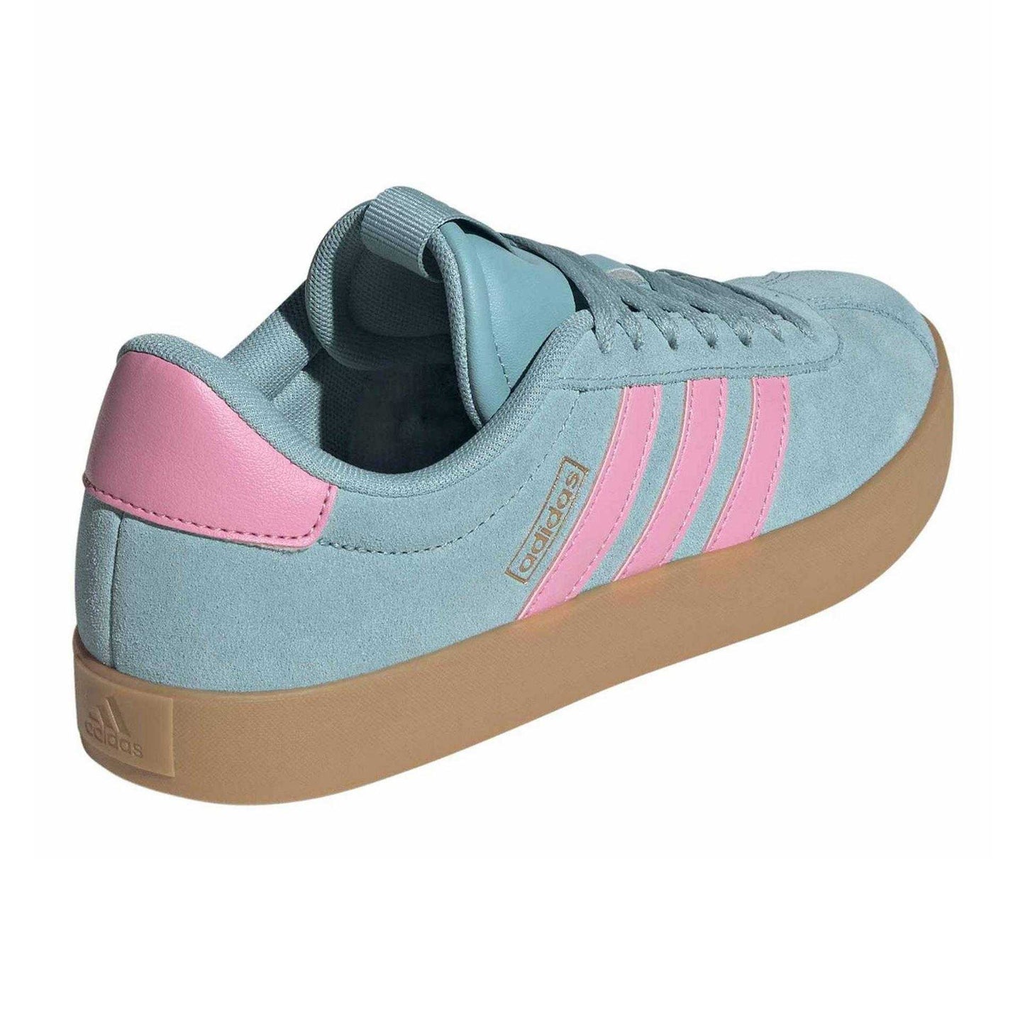Mint Green - Back - Adidas Childrens-Kids VL Court 3.0 Flat Trainers
