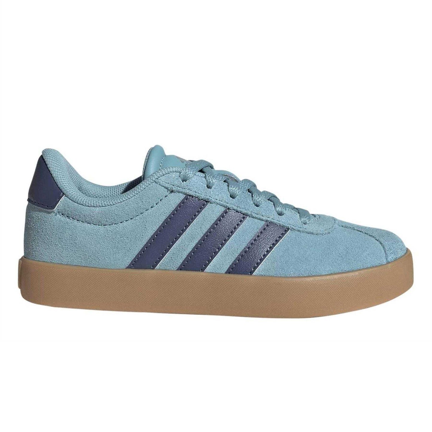 Mint-Preloved Blue - Front - Adidas Childrens-Kids VL Court 3.0 Flat Trainers