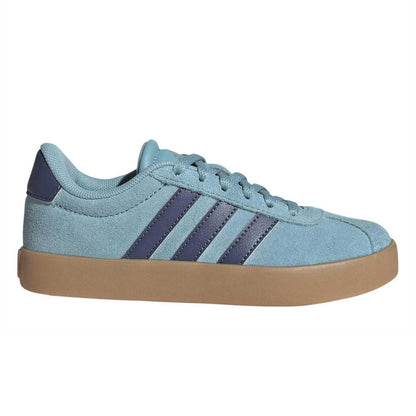 Mint-Preloved Blue - Front - Adidas Childrens-Kids VL Court 3.0 Flat Trainers