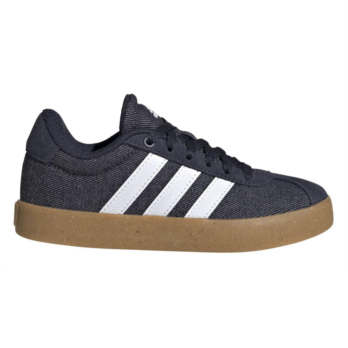 Ink-White - Front - Adidas Childrens-Kids VL Court 3.0 Flat Trainers
