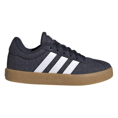 Ink-White - Front - Adidas Childrens-Kids VL Court 3.0 Flat Trainers