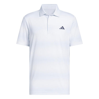 Sky Blue - Front - Adidas Mens Ultimate 365 Stripe Mesh Polo Shirt