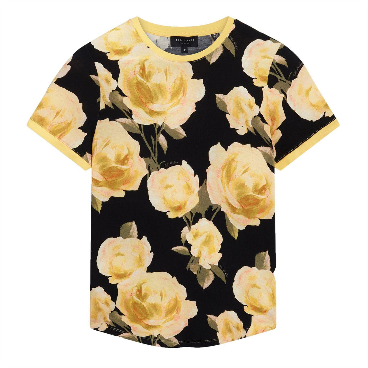 Black - Front - Ted Baker Womens-Ladies Floral Regular T-Shirt