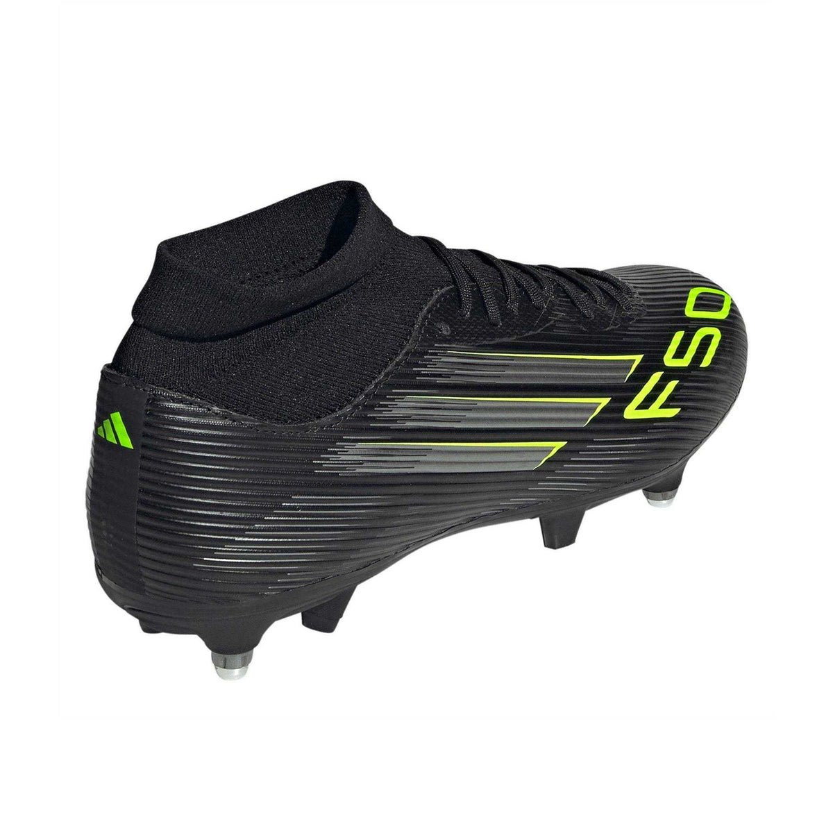 Black-Lemon - Back - Adidas Mens F50 League Mid Cut Soft Ground Football Boots