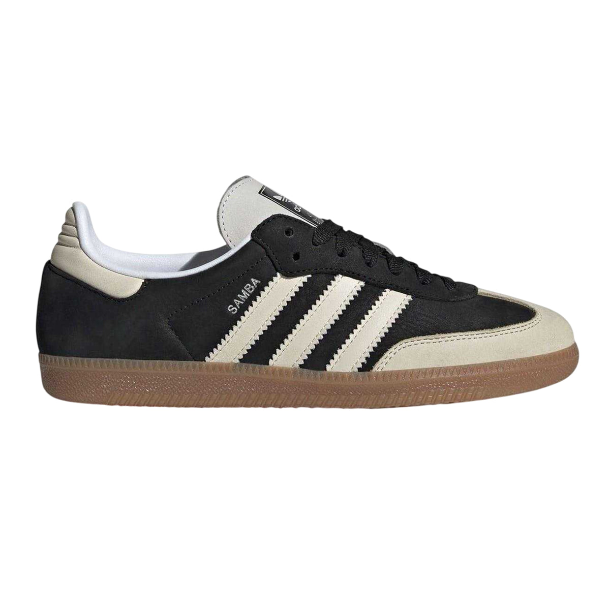 Black-Wonder White - Front - Adidas Womens-Ladies Samba OG Leather Trainers