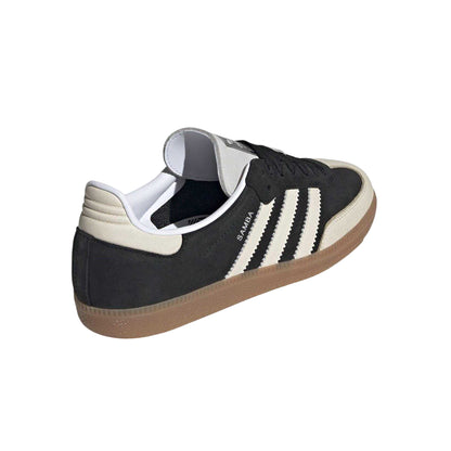 Black-Wonder White - Back - Adidas Womens-Ladies Samba OG Leather Trainers