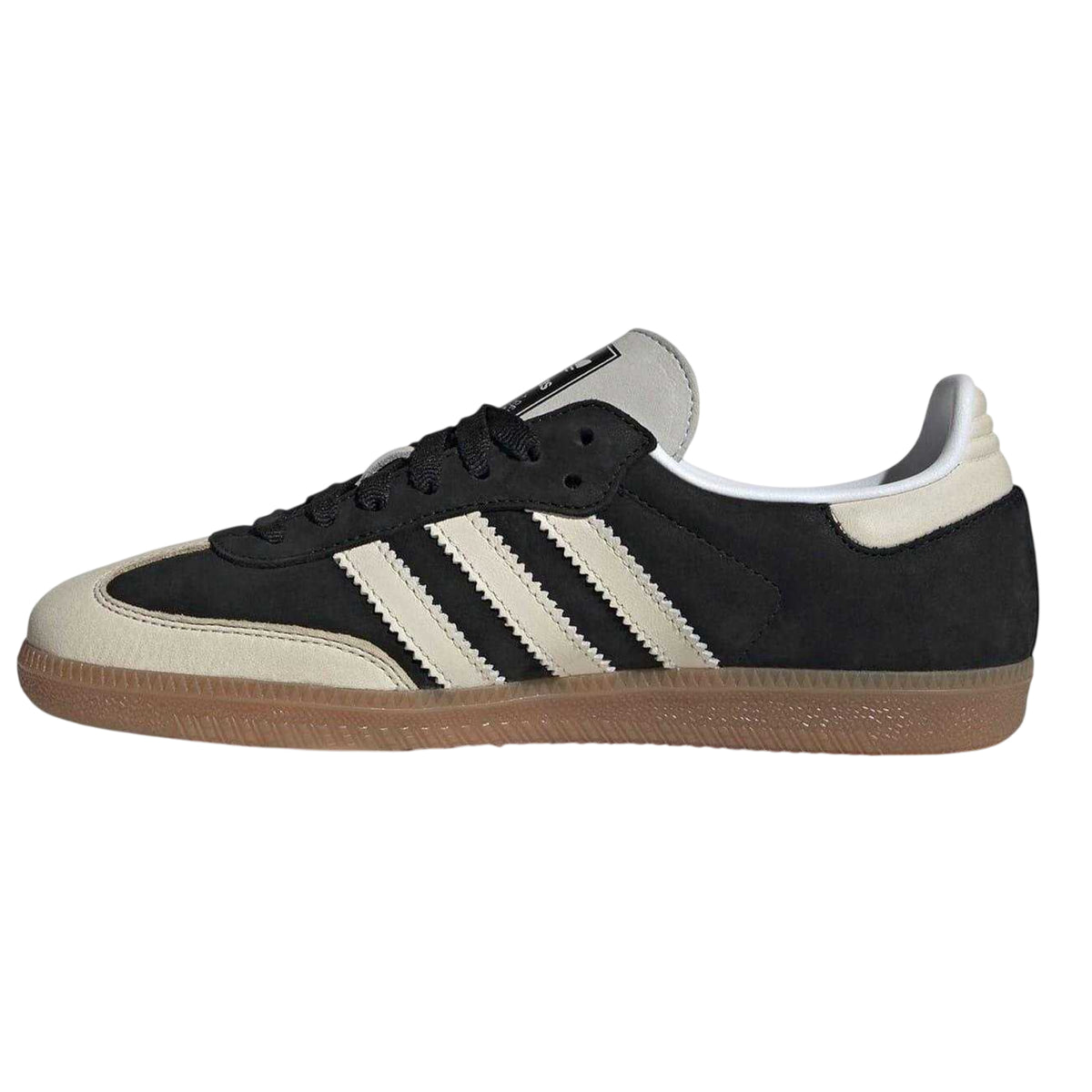 Black-Wonder White - Side - Adidas Womens-Ladies Samba OG Leather Trainers