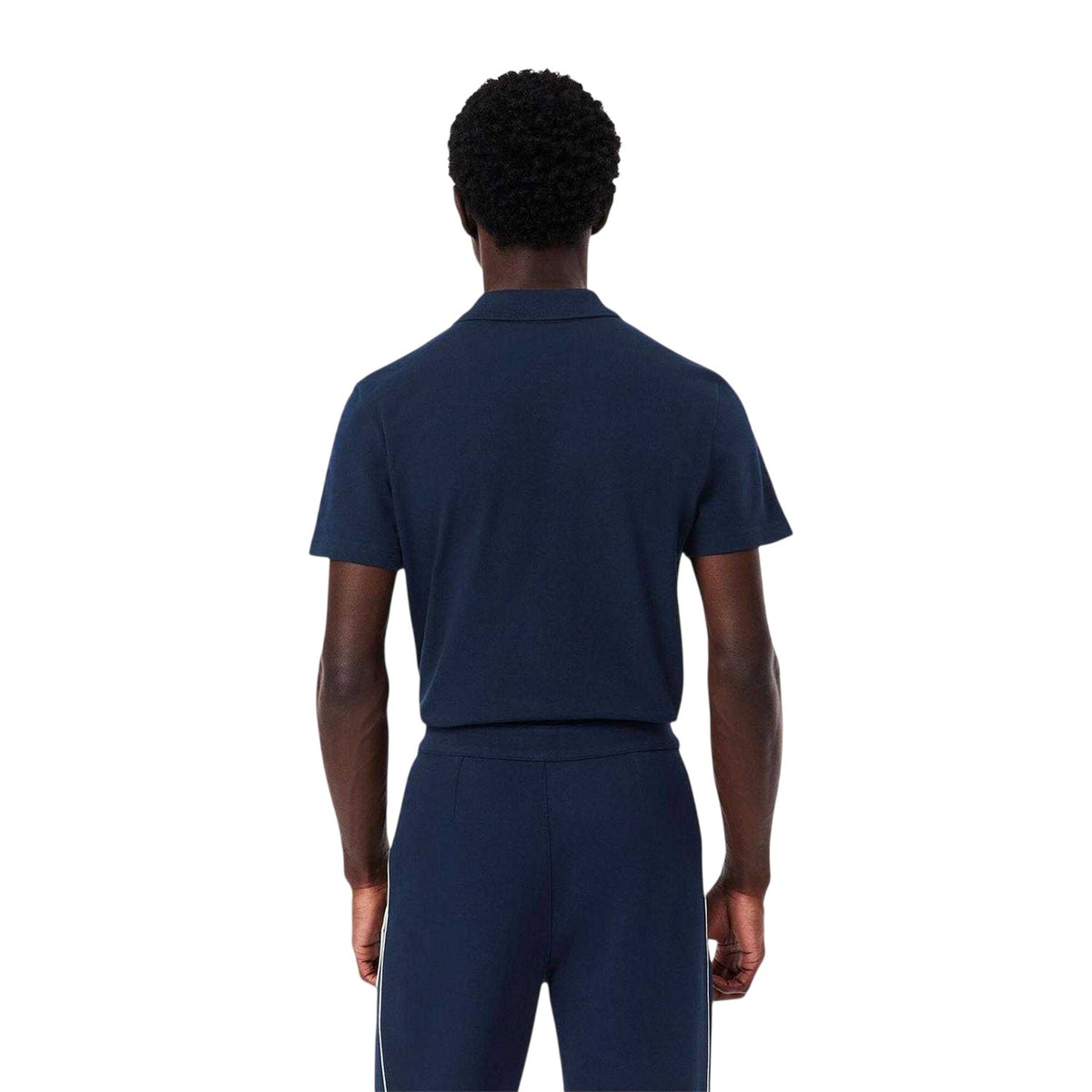 Navy Blue - Back - Lacoste Mens Logo Collared Polo Shirt