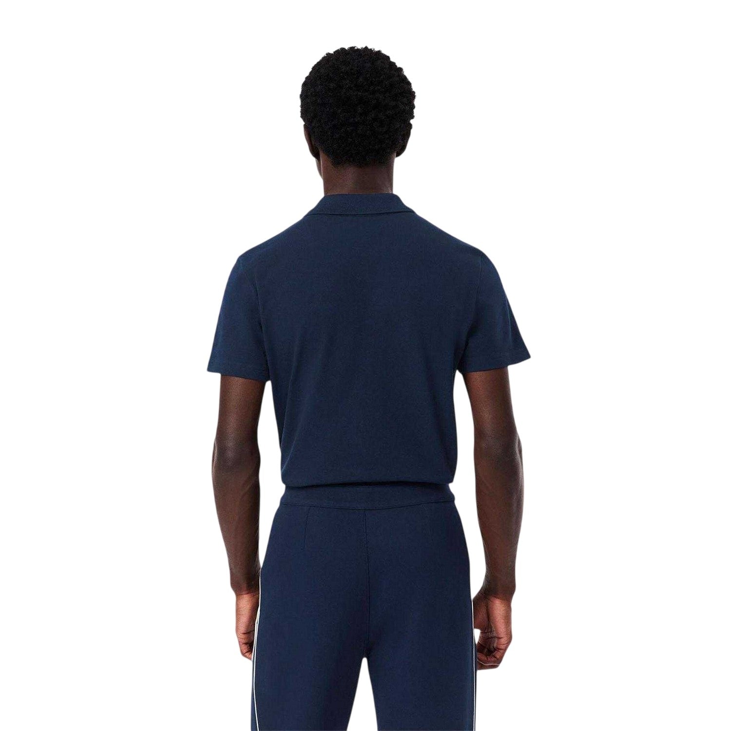 Navy Blue - Back - Lacoste Mens Logo Collared Polo Shirt