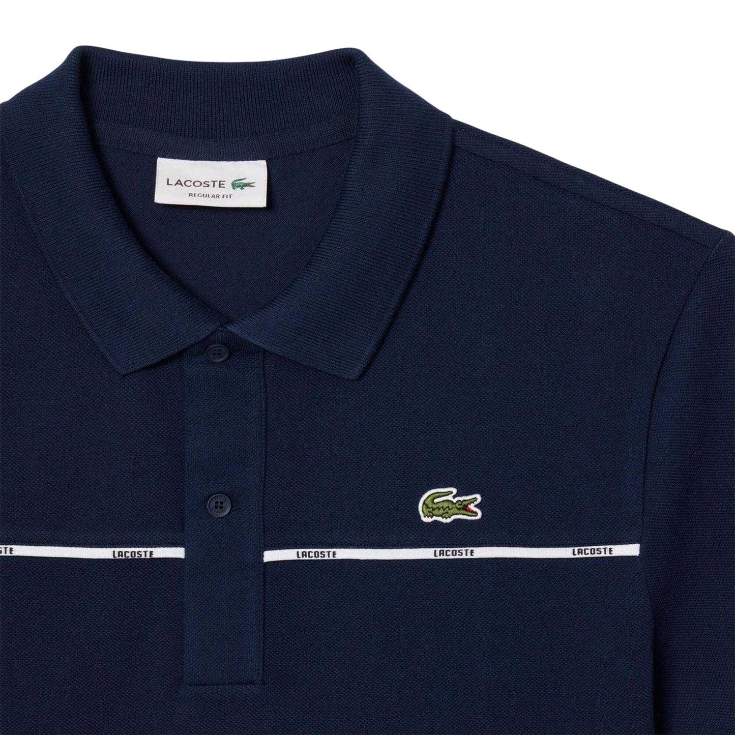 Navy Blue - Side - Lacoste Mens Logo Collared Polo Shirt