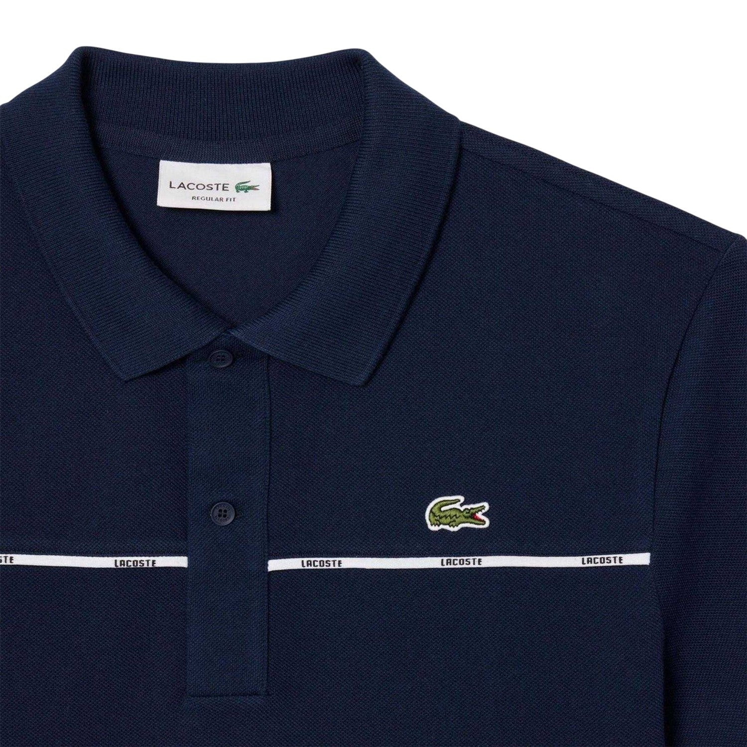 Navy Blue - Side - Lacoste Mens Logo Collared Polo Shirt