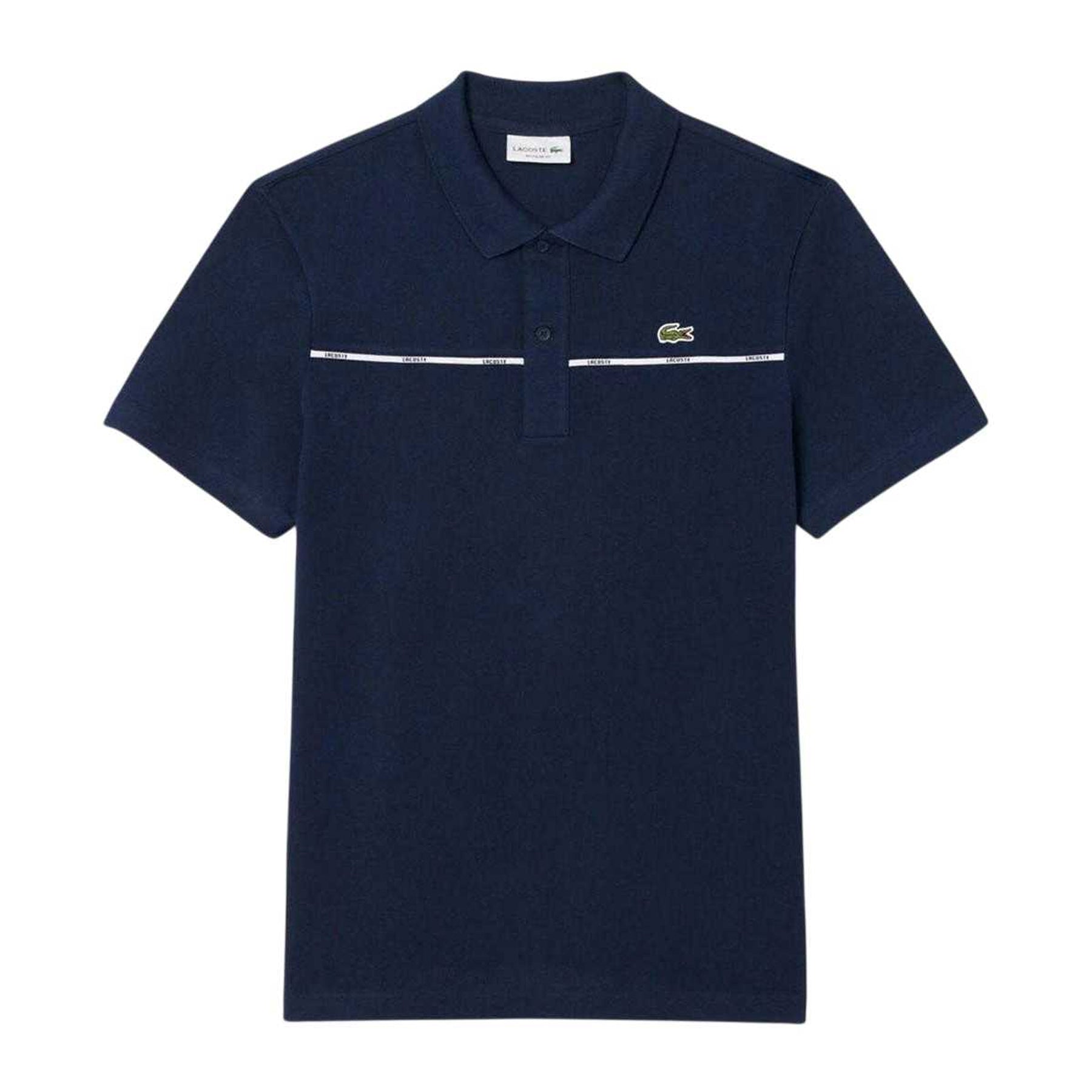 Navy Blue - Front - Lacoste Mens Logo Collared Polo Shirt