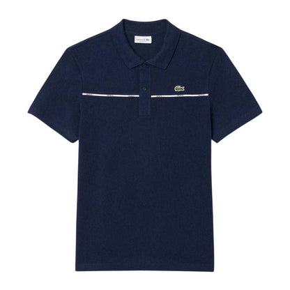 Navy Blue - Front - Lacoste Mens Logo Collared Polo Shirt
