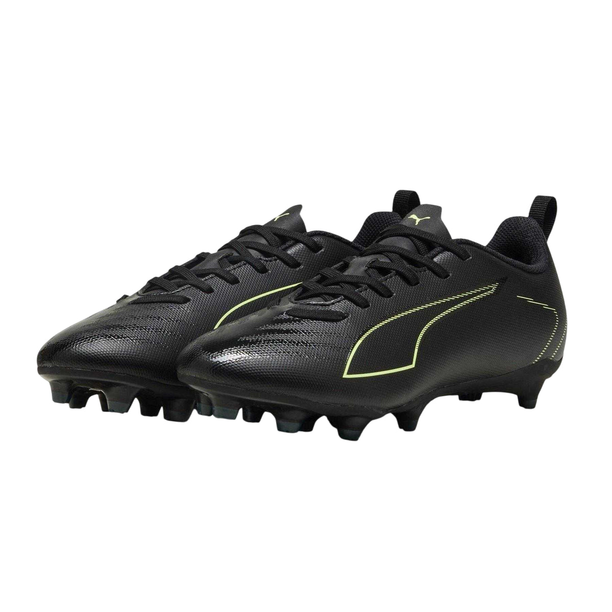 Black-Green - Pack Shot - Puma Childrens-Kids Ultra 6 Play FG AG Football Boots