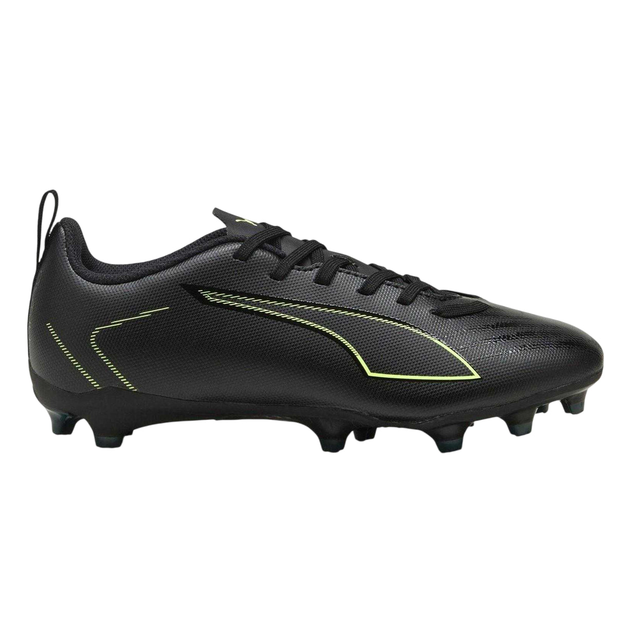 Black-Green - Front - Puma Childrens-Kids Ultra 6 Play FG AG Football Boots