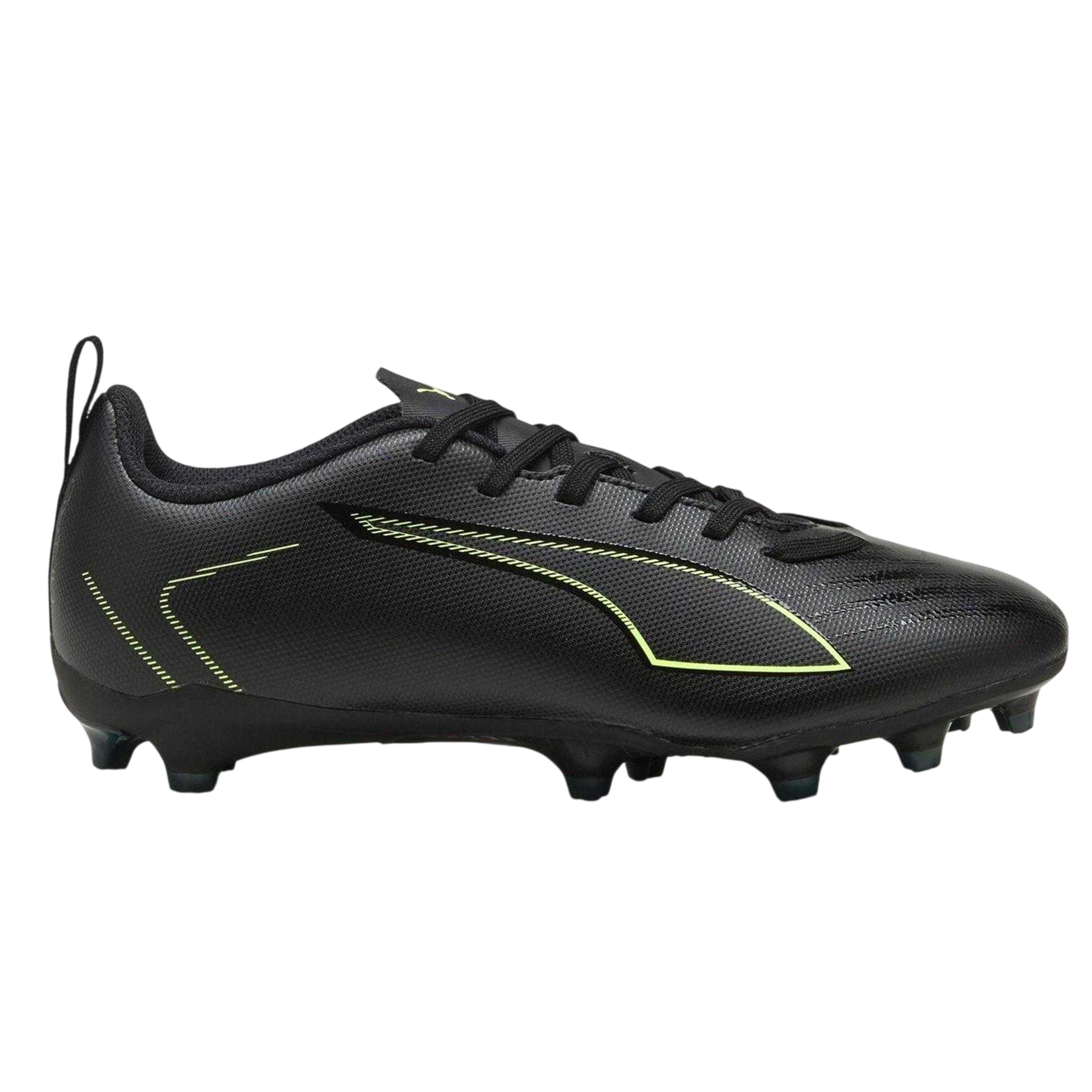 Black-Green - Front - Puma Childrens-Kids Ultra 6 Play FG AG Football Boots