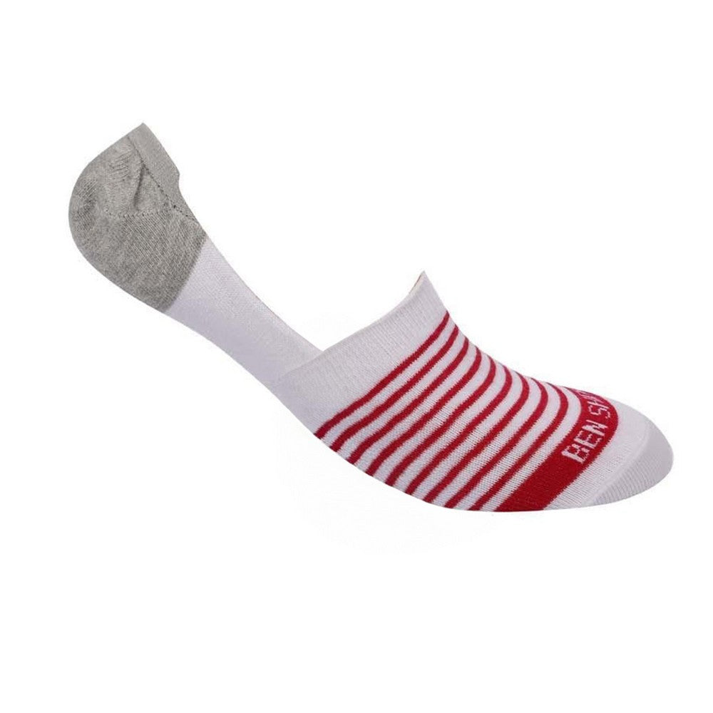 White-Grey - Back - Ben Sherman Unisex Adult Stripe No-Show Socks (Pack of 3)