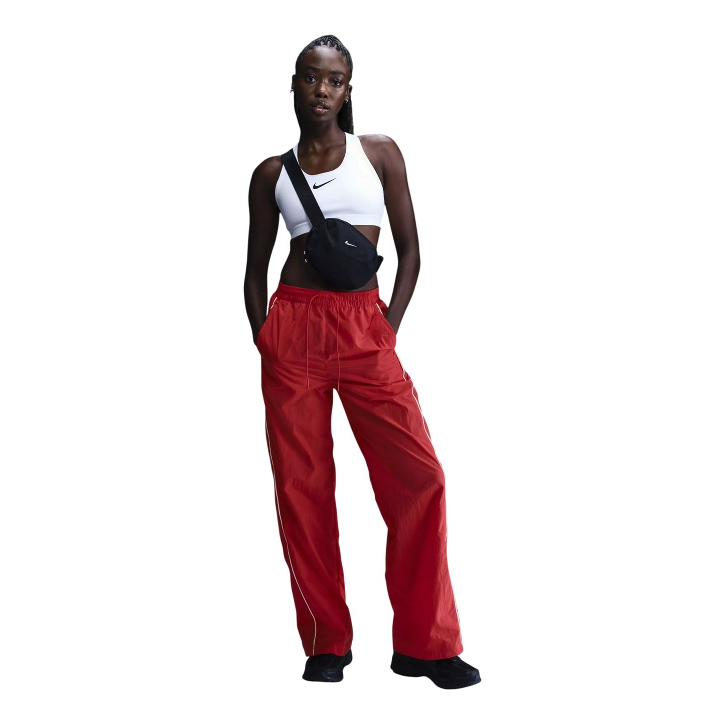 Red-Sail - Lifestyle - Nike Womens-Ladies Wide Leg Jogging Bottoms