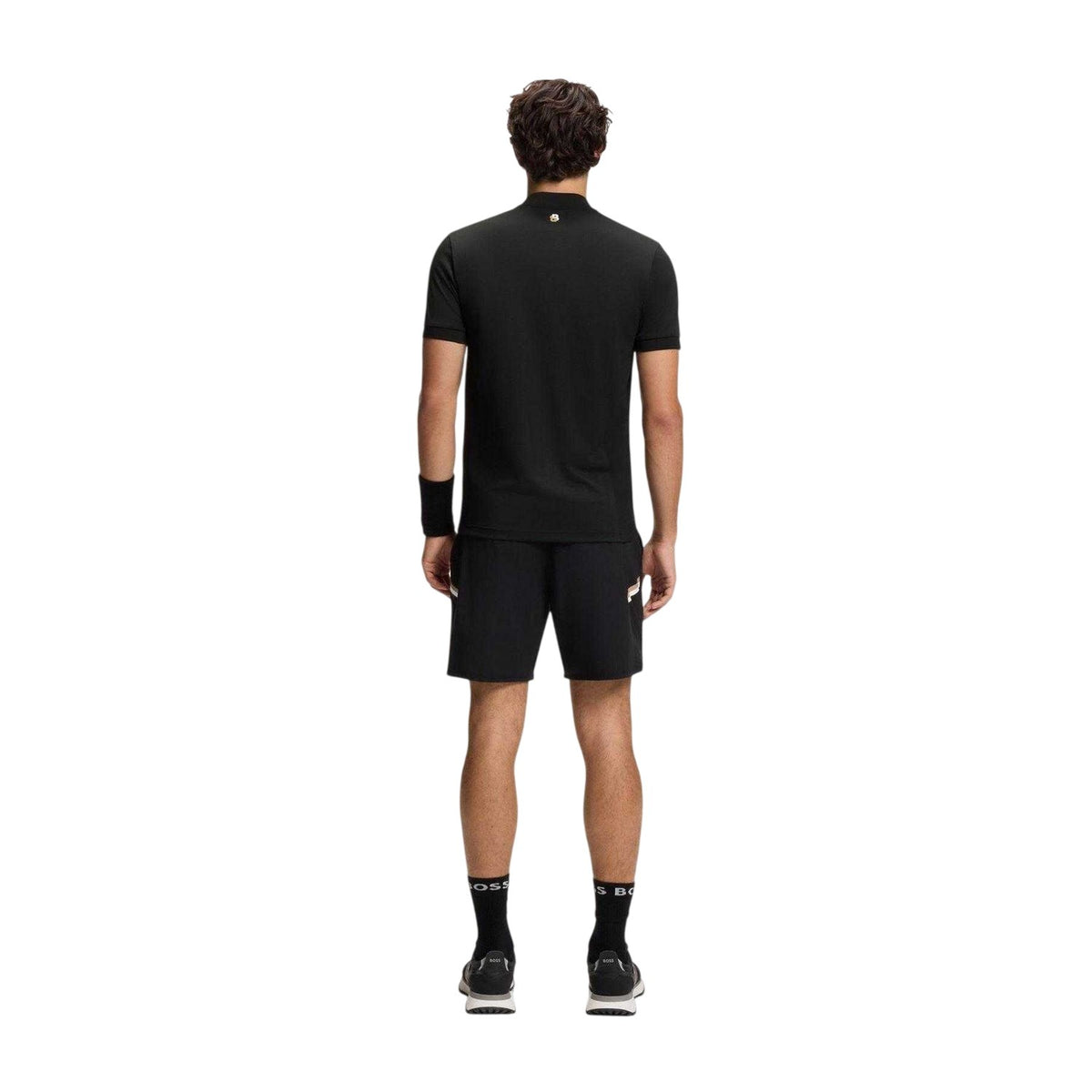 Black - Back - Boss Mens Pl Toc Spin Logo Quarter Zip Polo Shirt