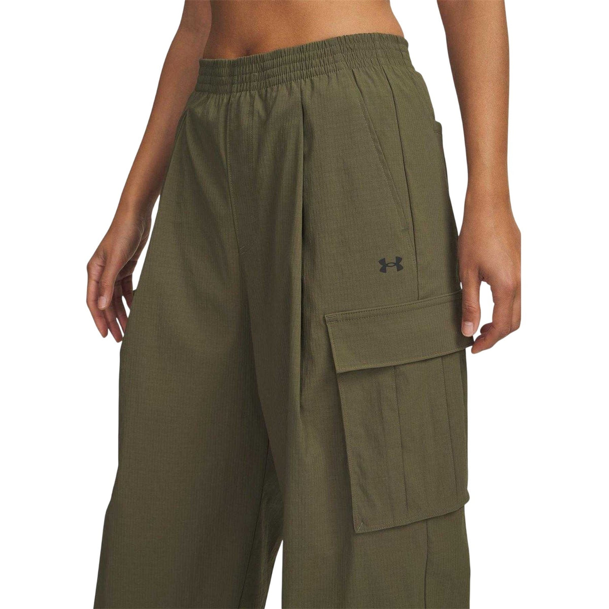 Green - Side - Under Armour Womens-Ladies Unstoppable Cargo Trousers