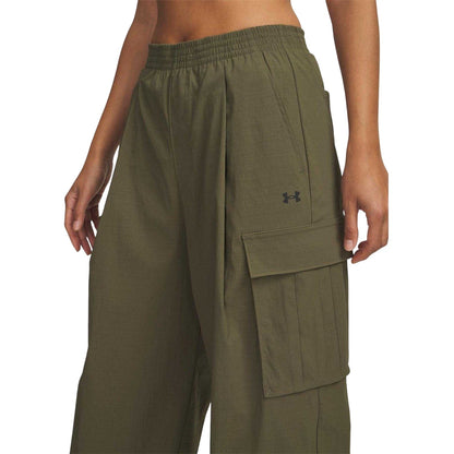 Green - Side - Under Armour Womens-Ladies Unstoppable Cargo Trousers
